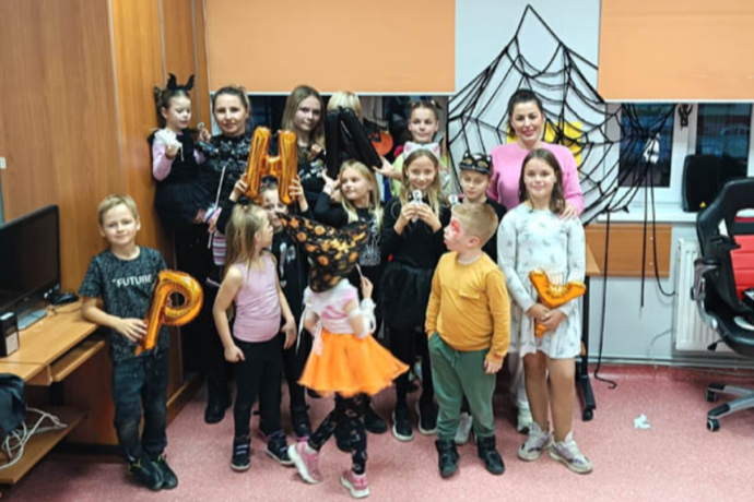 Halloween na świetlicy w Grzybowie