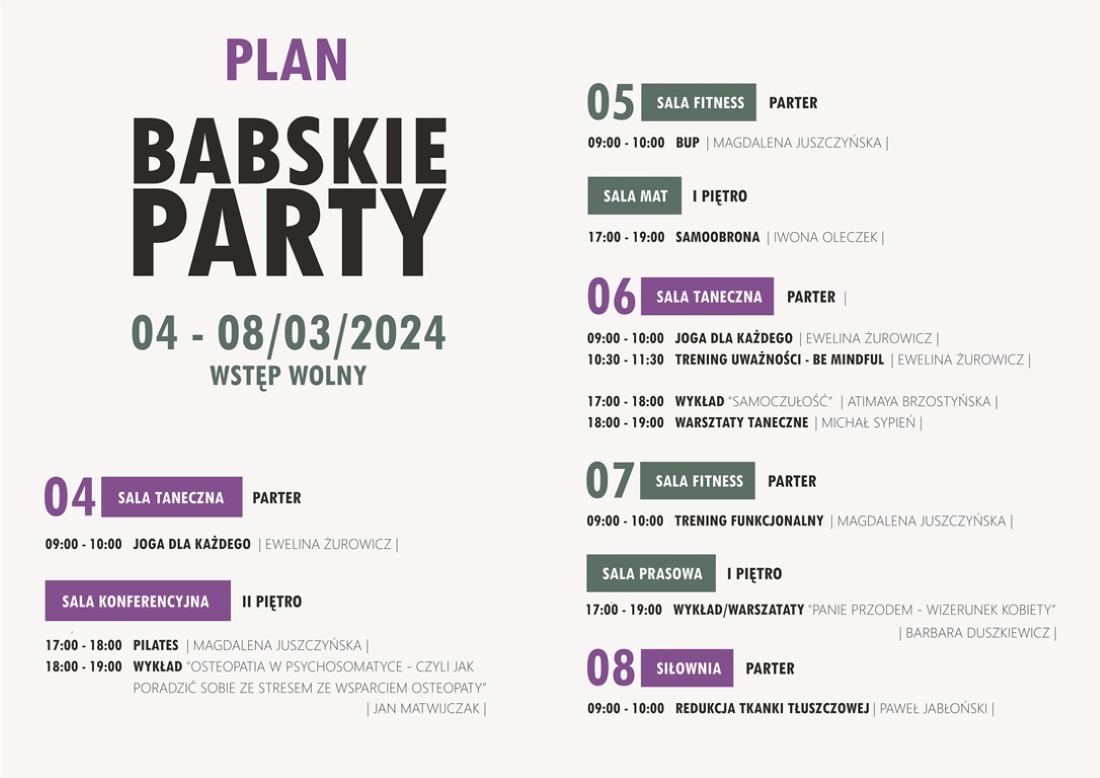 babskie party tydzien