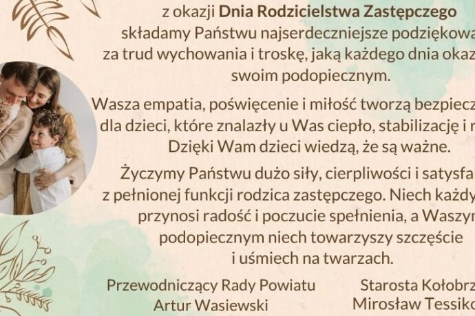 Życzenia z okazji Dnia Rodzicielstwa Zastępczego