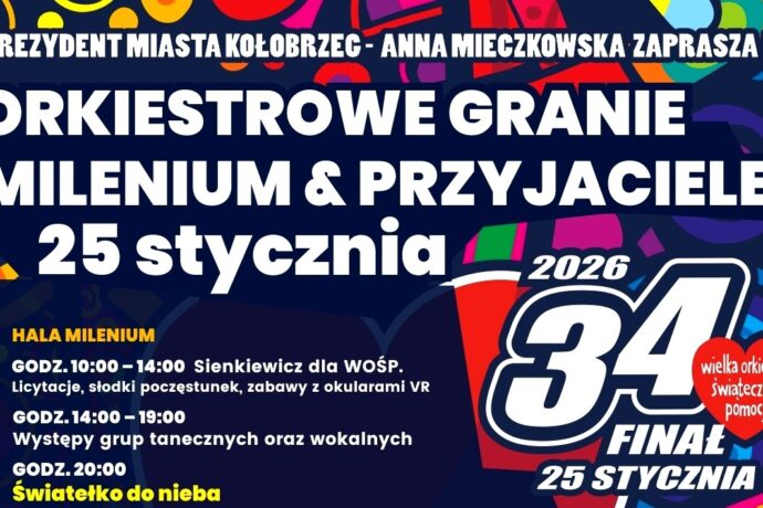 34. Finał Wielkiej Orkiestry Świątecznej Pomocy w Kołobrzegu