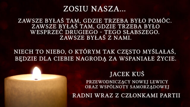 Kondolencje Nowej Lewicy oraz Wspólnoty Samorządowej