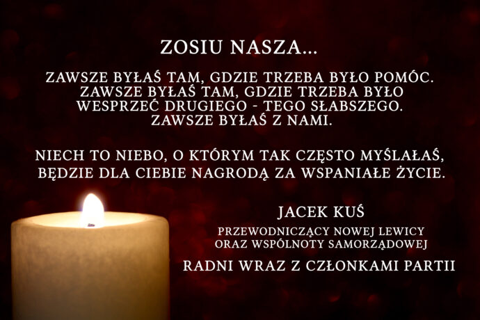 Kondolencje Nowej Lewicy oraz Wspólnoty Samorządowej