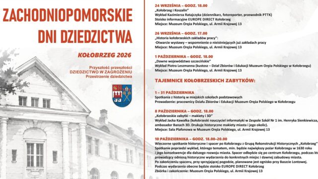 Kołobrzeg zaprasza na Dni Dziedzictwa. Wykłady, wystawa i historyczny spacer