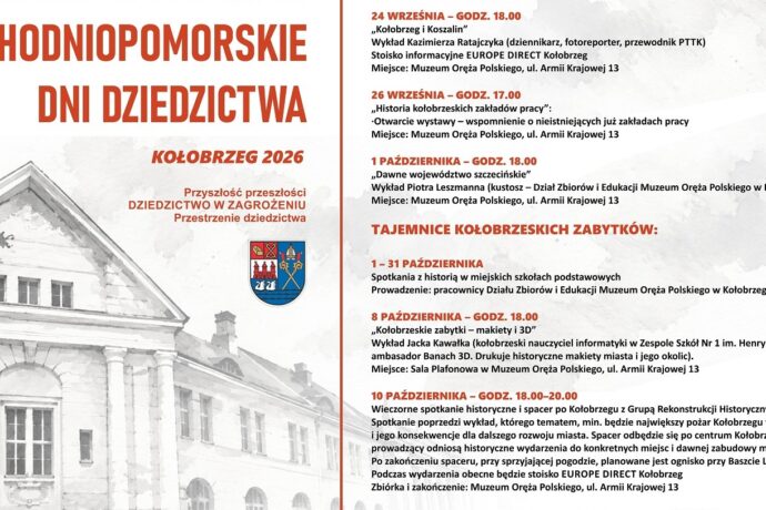 Kołobrzeg zaprasza na Dni Dziedzictwa. Wykłady, wystawa i historyczny spacer